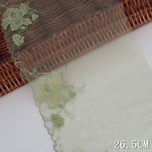 42Yards Exquisite Embroidered Lace Fabric Refined Mesh Tulle Flowers Red Pink Ribbon Clothes Dress Accessories Lace Trim