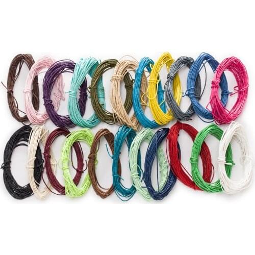 60M 22 Color Waxed Cotton Necklace Rope Cord Handmade DIY Accessories Findings Bracelet Necklace Jewelry Making 1mm W09459-69