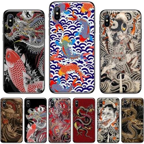 Tattoo Japanese Koi Dragon Phone Case for iPhone 11 12 pro XS MAX 8 7 6 6S Plus X 5S SE 2020 XR