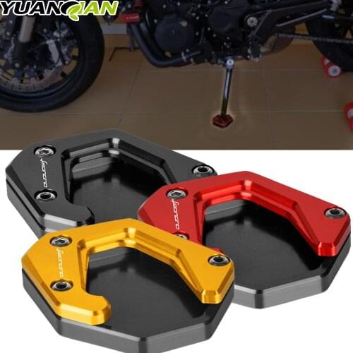 For BENELLI LEONCINO 250/500 Motorcycle Black Side Stand Pad Plate Kickstand Enlarger Support Extension LEONCINO250 LEONCINO500