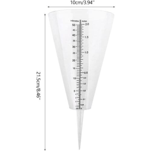 Rain Gauge Ground Spike Precipitation Garden Yard Rainfall Measuring Tools millimetres/inches