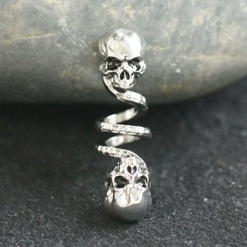 Double Skull Hair Beads Skull Viking Spiral Sneak Beaded Hair Loops Wicca Hair Braids Hair Accessories Witchcraft
