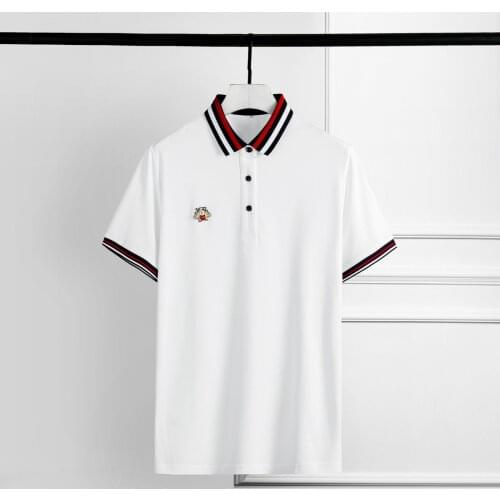 Summer Mens Luxury Bees Short Sleeve Men Fashion Casual Solid Color Slim Fit Man T-shirts Plus Size 3XL