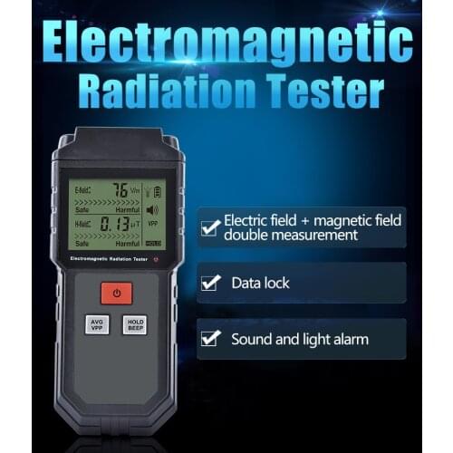 Handheld Digital LCD EMF Meter Electromagnetic Radiation Tester Electric Field Magnetic Field Dosimeter Detector