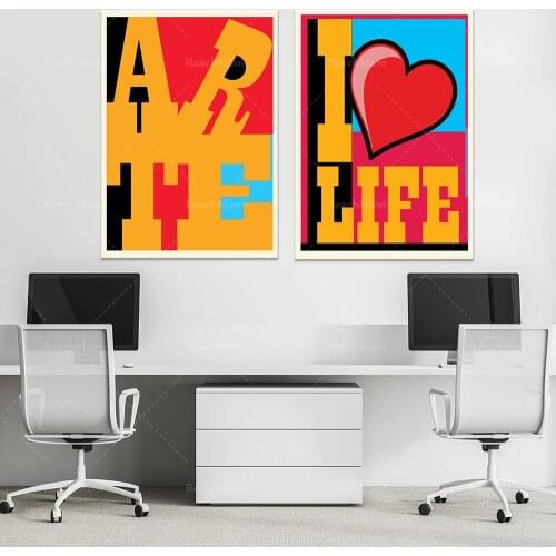 Pop Art I Love You Letters Canvas Painting Graffiti Wall Street Art Posters and Prints Decoration Pictures for Home Decor