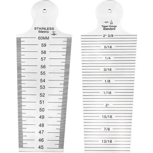 Stainless Steel Imperial Wedge Feeler Clearance Ruler Aperture 30-45/45-60mm Inner Diameter Taper Taper Depth Gauge