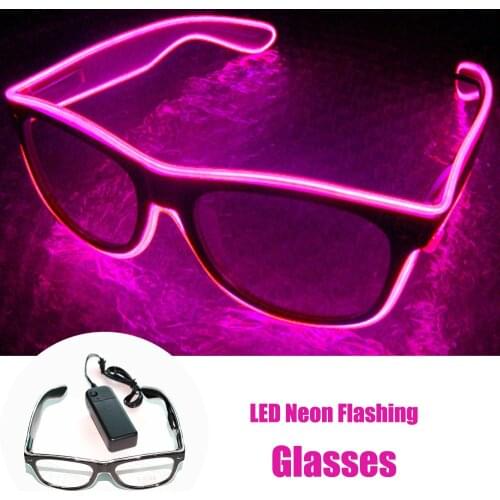 Led Glasses Neon Party Flashing Glasses EL Wire Glowing Gafas Luminous Bril Novelty Gift Glow Sunglasses Bright Light Supplies