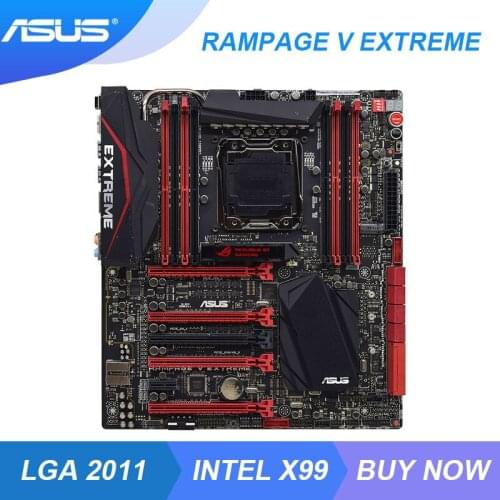ASUS ROG RAMPAGE V EXTREME Intel X99 LGA 2011-V3 Mining Motherboard X99 DDR4 128GB Xeon E5-2660 v4 i7-6900K Cpus M.2 5×PCI-E x16