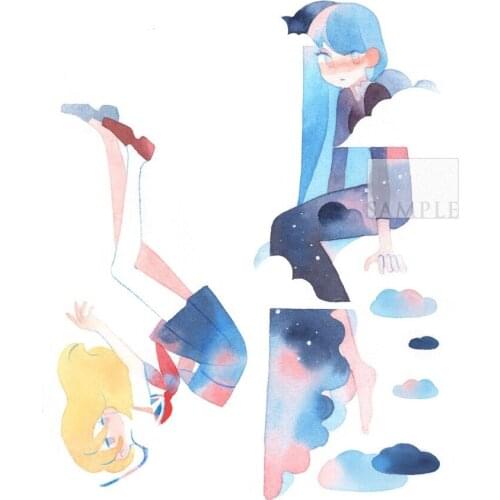 Lovely Fairy Blue Girl Washi Tapes Bullet Journal Masking Tape Adhesive Tape DIY Scrapbooking Washi Stickers