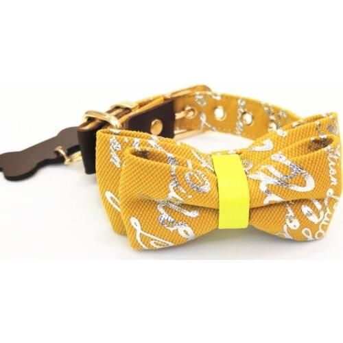 2019 New Dog Pet Collar Pink Bow with Bone Charm Collars for Small Dogs Cats High Quality Gift Box Bow Can Detachable Pet Collar