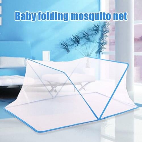 2021 New Summer Children Baby Mosquito Net for Bed Portable Folding Newborn Travel Tent Installation-free Blue Pink