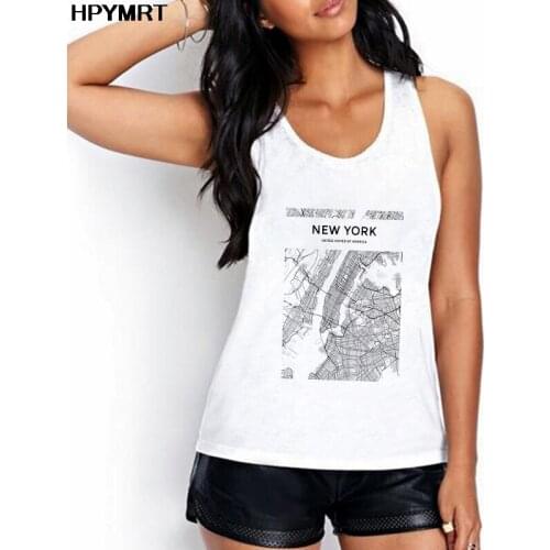 New York Tokyo London map Print Tank Tops Women Fashion Fun Graphics Lady Streetwear Sexy Vest Female Sleeveless Tee Top Clothes