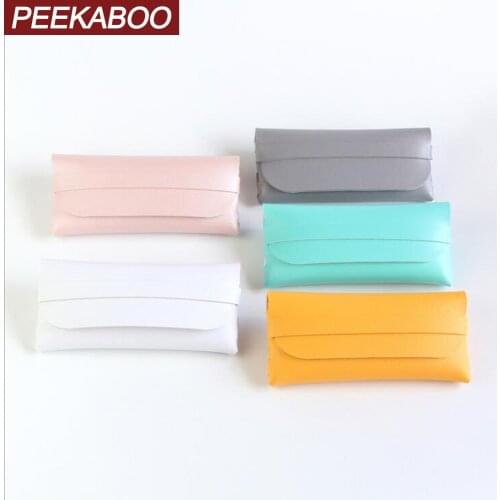 Peekaboo PU leather eyewear cases PVC handmade soft sunglasses case box women men droshipping customize logo accessories