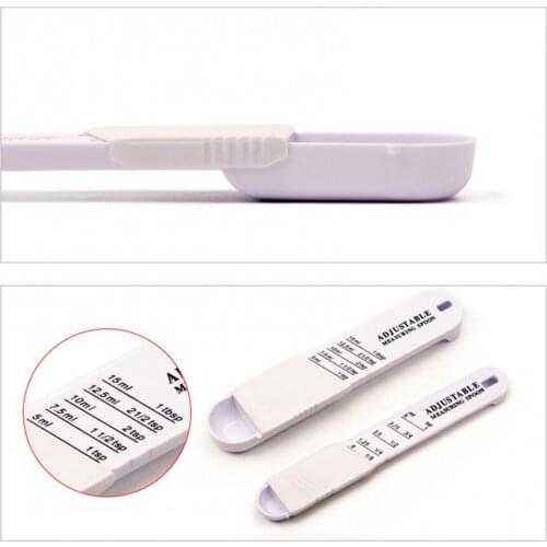 2Pcs Plastic Adjustable Kitchen Tool Seasoning Spoons for Solid Powder Liquid