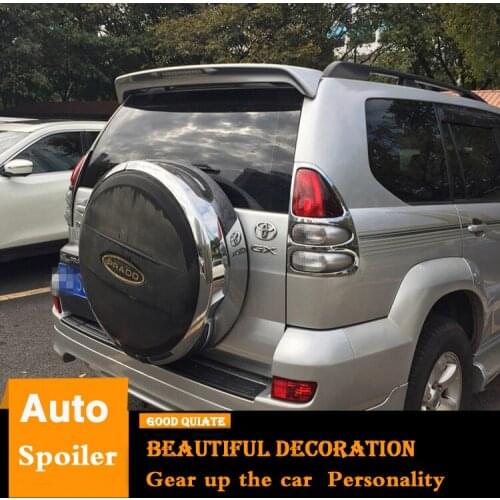 For Toyota Prado Spoiler 2003-2009 With brake lights ABS Material Car Rear Wing Primer Color Trunk Rear Spoiler Sport 2005 2006