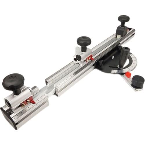 Miter Gauge Aluminium Profile Fence Precision Sliding Table Saw Telescopic Angle Backing Precision Panel saw Angle Positioning