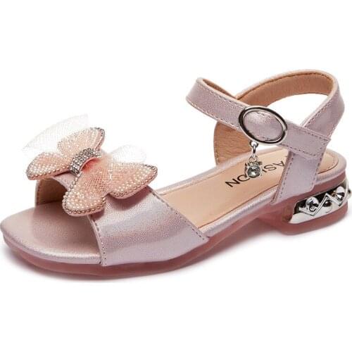 Girls Frozen Princess Shoes Single Shoes Childrens Soft BottomButterfly-knot Flat Shoes Cute for Party Shoes Children Beach