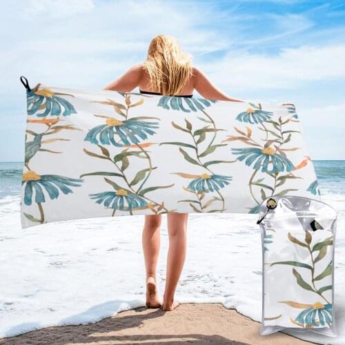 Ultralight Compact Quick Drying Towel Blue Flower Microfiber Camping Hiking Hand Face Towel Outdoor Travel Kits