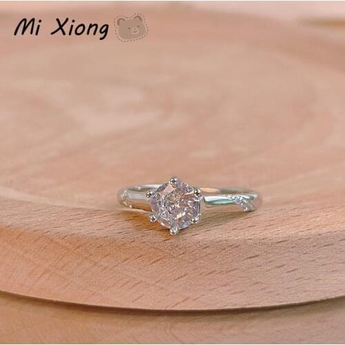 Mi Xiong 925 Sterling Silver Ring for Women Luxury Carat Diamond Fine Jewelry Elegant Wedding Engagement Romantic Classic Trendy