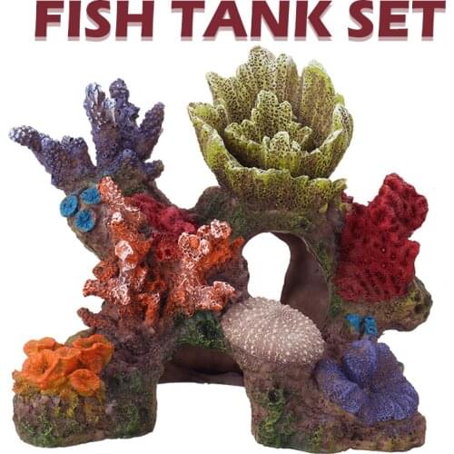 1PC Aquarium Artificial Shell Coral Mounted Coral Reef Fish Tank Cave Underwater Decor Ornament