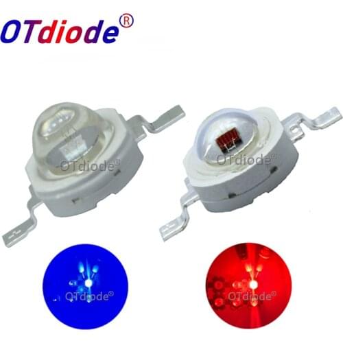 10PCS 3W Deep Red 660nm Royal Blue 445nm LED Chip Diode 90/120 degree Lamp Grow Light For Plant Vegetable Fruit Growing Seeding