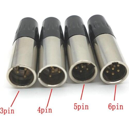10pcs Mini XLR Male 3pin 4pin 5pin 6pin Audio Microphone connector