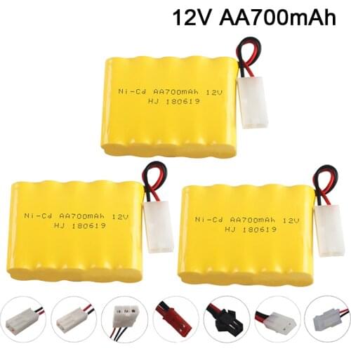 12v Battery 700mah Ni-Cd AA Battery Tamiya Plug Nicd Rechargeable pack Batteries For RC Boat Model Car Electric Toys Tank