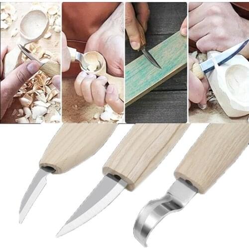 2/5pcs/set Stainless Steel Woodworking Carving Knife DIY Art Craft Hand Chisel Hook Knife Spoon Sculptural Chip Cutter Whetstone