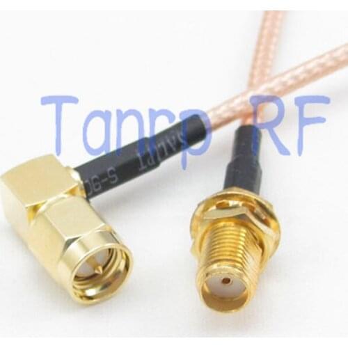 2PCS 20CM Pigtail coaxial jumper cable RG316 extension cable 8INCH SMA male right angle to SMA female jack RF adapter connector