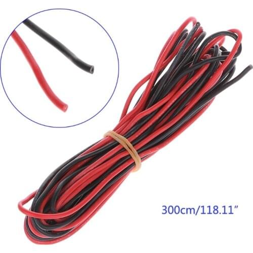 3 Meter Red + Black Soft Cable RC Lipo Battery ESC Silicone Wire 18AWG Heatproof