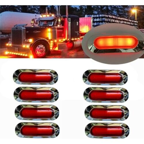 8PCS Side Marker Light 4 LED Clearance Lamp Trailer 12/24v Indicator Light LED Lights Truck Marker Lights Trailer Side Lights