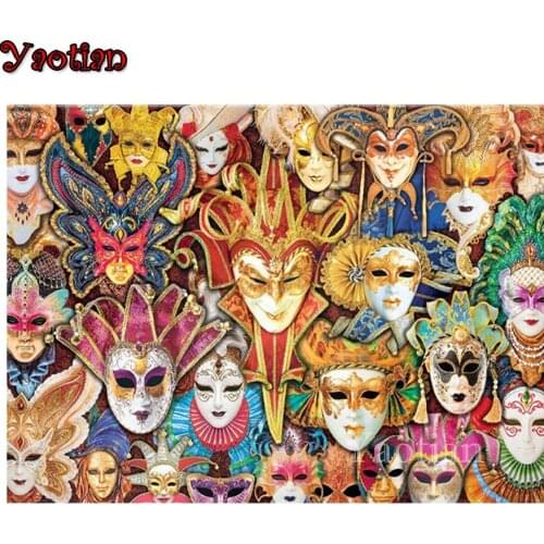 Diamond Painting Venetian Mask Mosaic Picture Of Rhinestones Needlework Diamond Embroidery Sale Animal Home Decoration