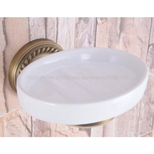 Antique Brass Soap Dispenser Holder, Ceramic Soap Holder Bathroom Soap Basket Holder Bathroom Accessories zba260