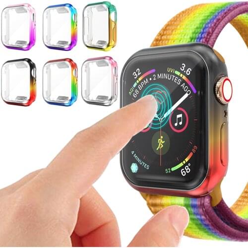 Colorful Watch Cover Screen Protector Case for Apple Watch SE 6 5 4 3 2 1 Full Protector Case For iWatch 42MM 38MM 44MM 40MM