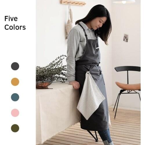 Adults Apron Striped Patchwork Adjustable Sleeveless Housekeeping Aprons with Hand Towel for Women Men