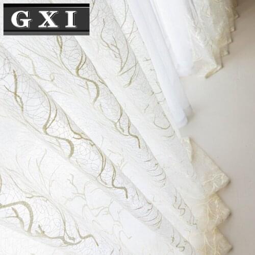 GXI Geometric Bird Nest Curtain for Living Room Sheer Voile for Window Bedroom Tulle Drape Kitchen Custom Made Cortinas