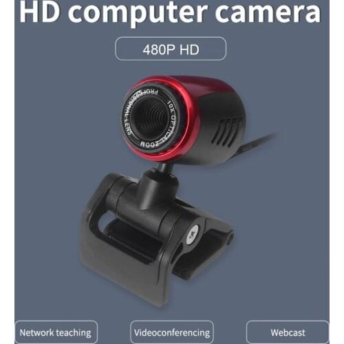 HD Web Camera Clip-on USB Driver Free 480P Webcam Auto Focus High-end Video Call Computer Camera with Built-in Microphone