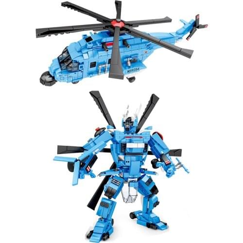 NEW Survival War UK H-92 Armed Combat Airplane Weapons Fighter Military MOC Building Block Transforming Mecha Toys Model Gift