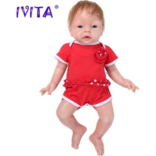 IVITA WG1506RH 51cm 3.2kg Realistic Silicone Reborn Baby Doll Toddler Full Silicone Lifelike Girl Bebe Toys for Children Gift