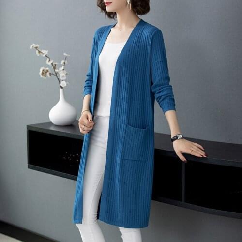 Cardigan Female 2021 New Spring And Autumn Long Sleeve Solid Color Knit Top Simplee Korean Fashion Loose Womens Sweater