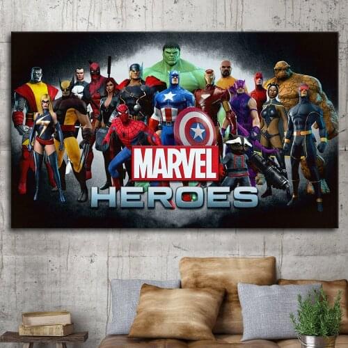 Marvel Superheros Comics Canvas Painting Avengers Captain America Black Widow Poster Wall Art Picture Living Room Home Decor