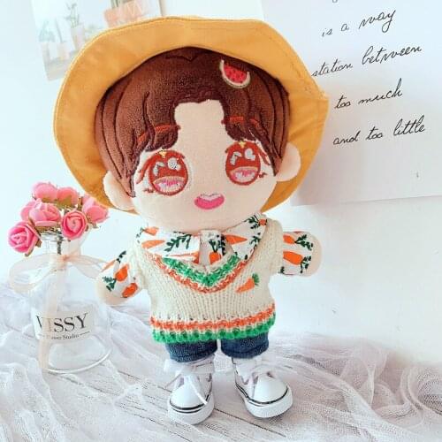 20cm Plush Dolls rompers sweater Clothes Outfit Accessories for Korea Kpop EXO Idol Dolls Bodysuit Clothing Fans Gift