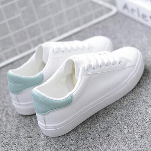 Dropshipping Women Sneakers 2019 Fashion Breathble Vulcanized Shoes Pu Leather Platform Lace Up Casual Tenis Feminino Zapatos