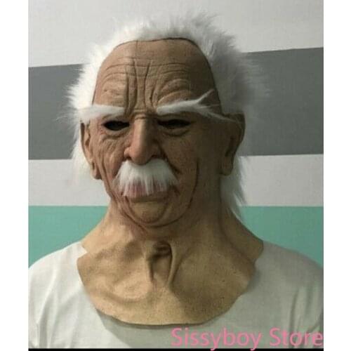 Latex Old Man Realistic Mask Male Disguise Cosplay Costume Halloween Headgear Supersoft Mask Fashion Funny