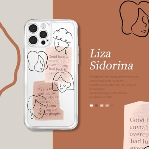 Retro sweet girls earring profile art Japanese Phone Case For iPhone 11 12 Pro Max Xs Max XR Xs 7 8 Plus X 7Plus case Cute Cover