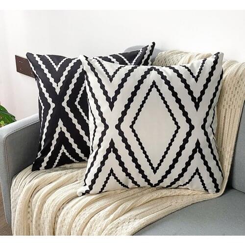 Geometry Cushion Cover 30x50 Polyester Pillowcase Decorative Sofa Cushions Pillowcover Home Decor 45x45Black Yellow Pillow Cases