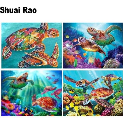 New diamond painting Turtle sea Landscape Wall Art diamond Picture of mosaic full round diamond embroidery Marine fish