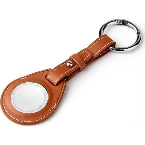 Brand New Anti-lost Retro Leather Case Protective Shell Cover Sleeve With Key Chain for Airtag Tracker Accessories