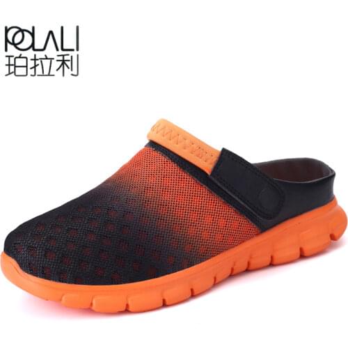 POLALI Big Size 36-46 Men Aqua Shoes Summer Breathable Male Beach Sport Walking Sneakers Mesh Lighted Unisex Shoes