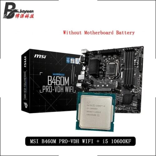 Intel Core i5 10600KF CPU + MSI B460M PRO VDH WIFI Motherboard Suit No integrated graphics card LGA 1151 New but without cooler